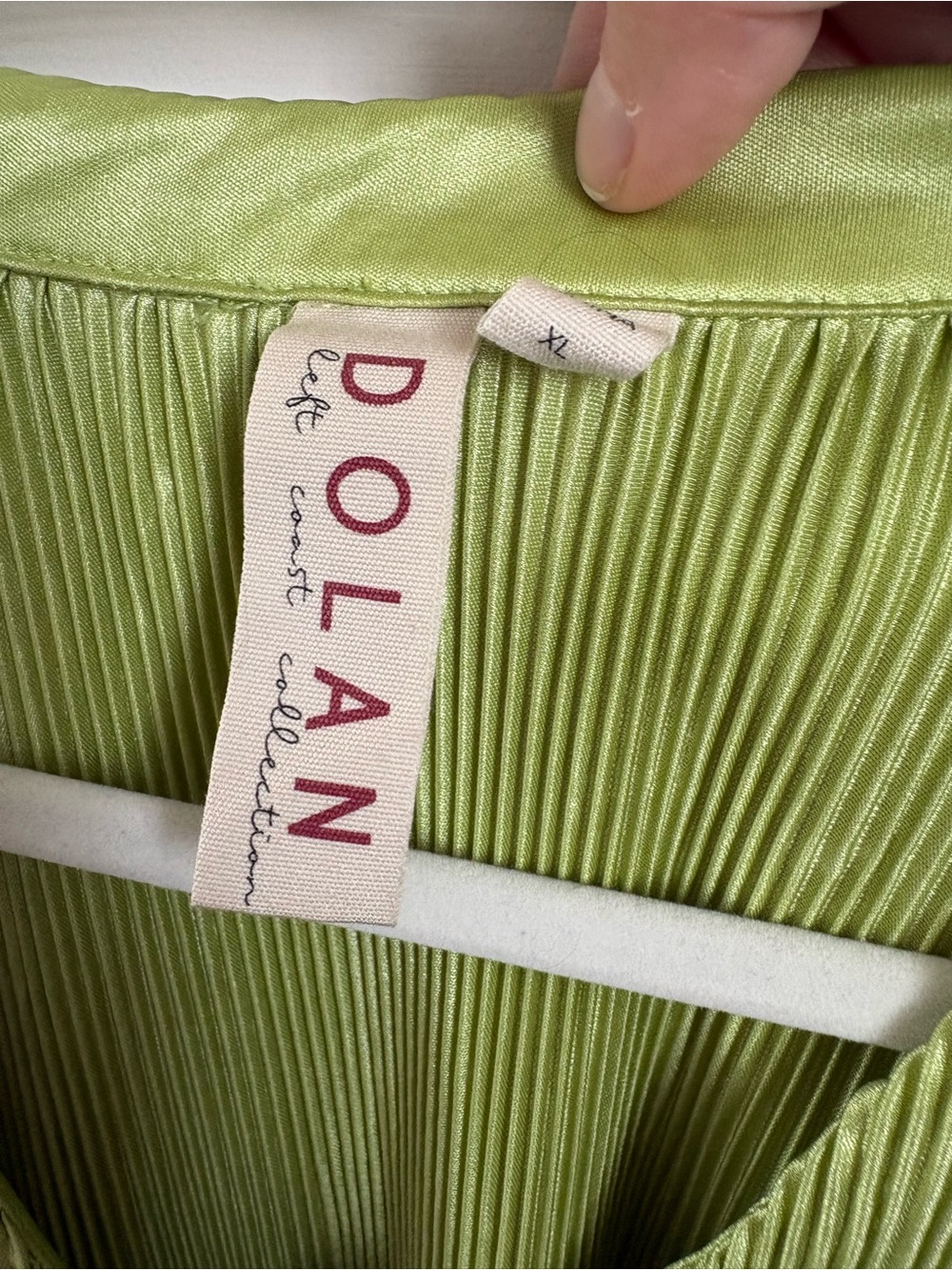 dolan Ribbed Button-Front Blouse with Lettuce Hem - Picture 4 of 5